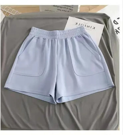 Shorts Esportivo de Tecido Fino de Cintura Alta Solta