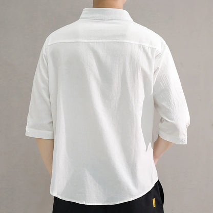Camisa Estilo Casual com Gola Padre