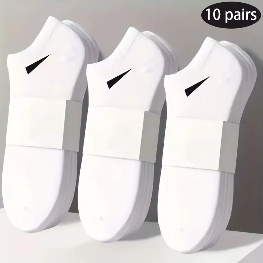 Kit de 3 ou 10 Pares de Meias Unissex de Cano Curto Comfort-Fit