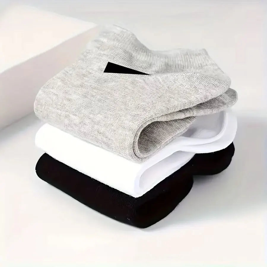 Kit de 3 ou 10 Pares de Meias Unissex de Cano Curto Comfort-Fit