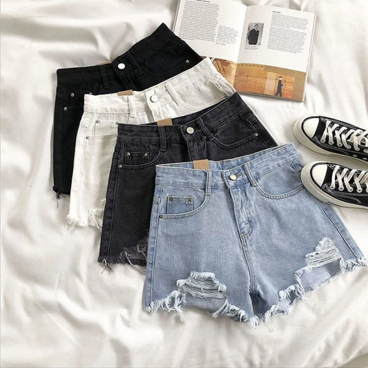 Short Jeans Coreanos de Cintura Alta