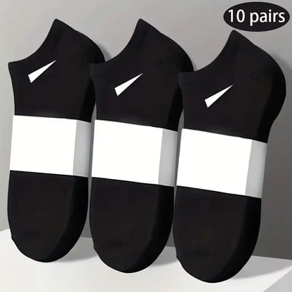 Kit de 3 ou 10 Pares de Meias Unissex de Cano Curto Comfort-Fit