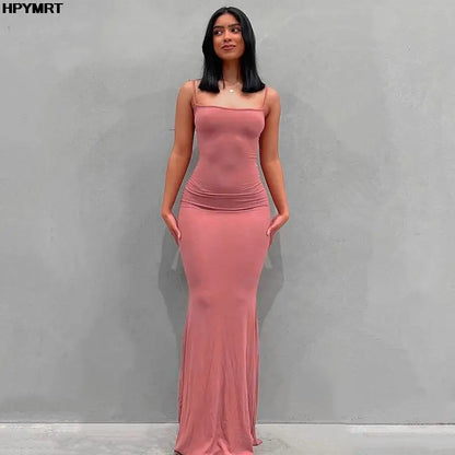 Vestido Maxi de Cetim Sem Mangas e Costas Nuas